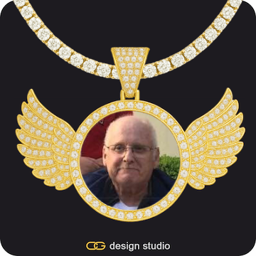 Custom Photo Pendant,Pendant Upgrade - Wings Pendant,Chain Upgrade - Tennis