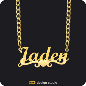 The Essential Name Necklace: Underline,Chain Upgrade - 4mm Curb,The Essential Name Necklace: Double Layer