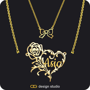 Drip Letter - A / Gold,The Rose Petal Name Necklace - Gold,Item Personalization