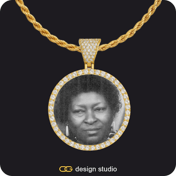 Bubble Letter - D / Gold,Custom Photo Pendant