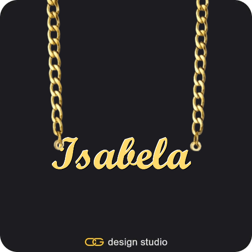 The Essential Name Necklace,Chain Upgrade - 4mm Curb