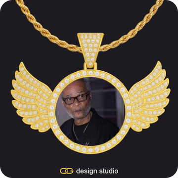 Custom Photo Pendant,Pendant Upgrade - Wings Pendant