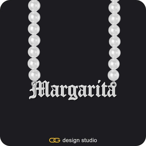 The Essential Name Necklace,Chain Upgrade - Pearl