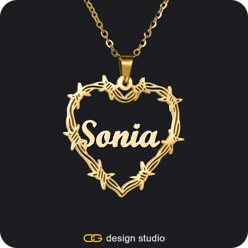 Bichota Heart Name Necklace