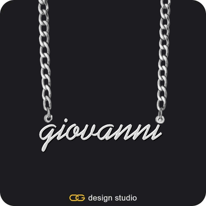 The Essential Name Necklace,Chain Upgrade - 4mm Curb,The Essential Name Necklace