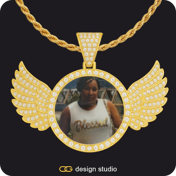 Custom Photo Pendant,Pendant Upgrade - Wings Pendant