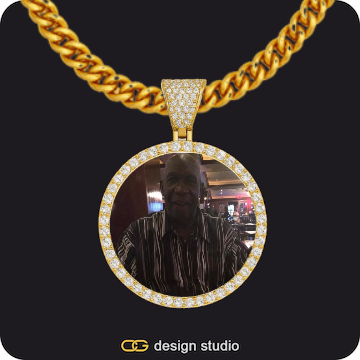 Custom Photo Pendant,Chain Upgrade - 5mm Cuban,Custom Photo Pendant - Gold / Circle (4 cm) / Cuban (5mm),Custom Photo Pendant - Gold / Circle (4 cm) / Rope