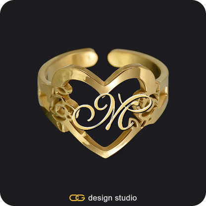 The Essential Name Necklace: Underline,Chain Upgrade - 4mm Curb,The Essential Name Bracelet,The Essential Name Bracelet,The Heartfelt Initial Ring