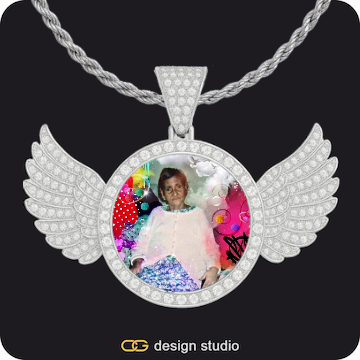 Custom Photo Pendant,Pendant Upgrade - Wings Pendant
