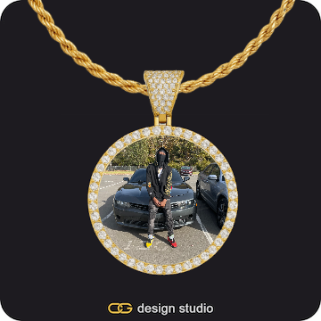 Custom Photo Pendant,The Essential Name Necklace: Rope Chain