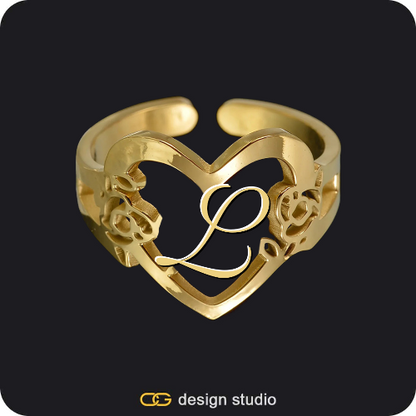 The Heartfelt Initial Ring,The Essential Name Necklace: Double Layer,The Essential Name Bracelet