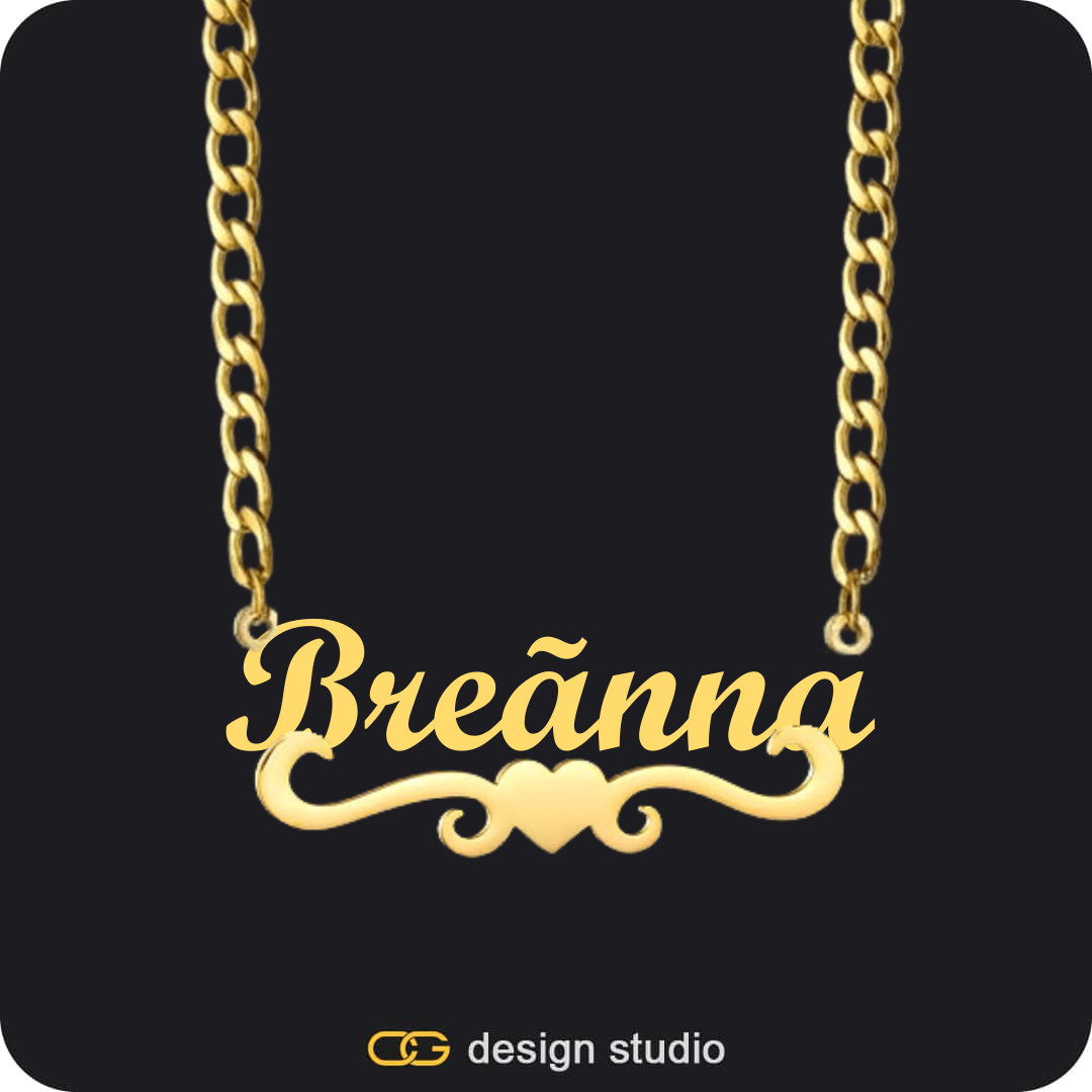 Arial Letter - B / Gold,The Essential Name Necklace: Underline,Chain Upgrade - 4mm Curb
