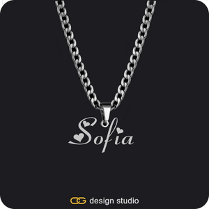 The Essential Name Necklace: Cuban chain,Drip Letter - S / Gold,The Essential Name Necklace: Cuban chain