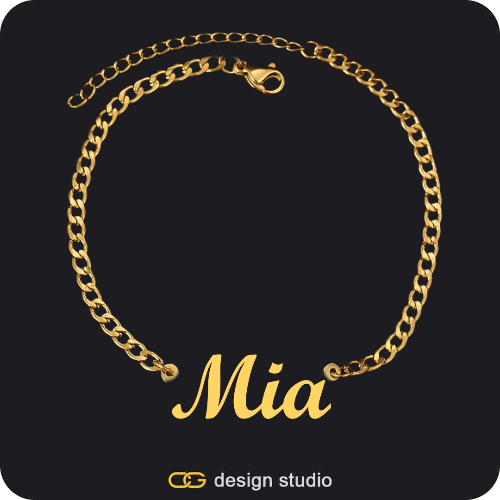 Bubble Letter - C / Gold,The Essential Name Bracelet,The Essential Name Necklace: Looped,Chain Upgrade - 4mm Curb,The Essential Name Necklace: Underline,Chain Upgrade - 4mm Curb