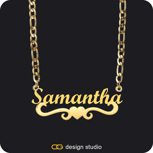 The Essential Name Necklace: Underline,Chain Upgrade - Figarro