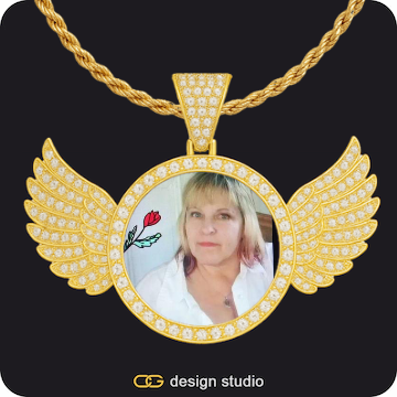 Custom Photo Pendant,Pendant Upgrade - Wings Pendant