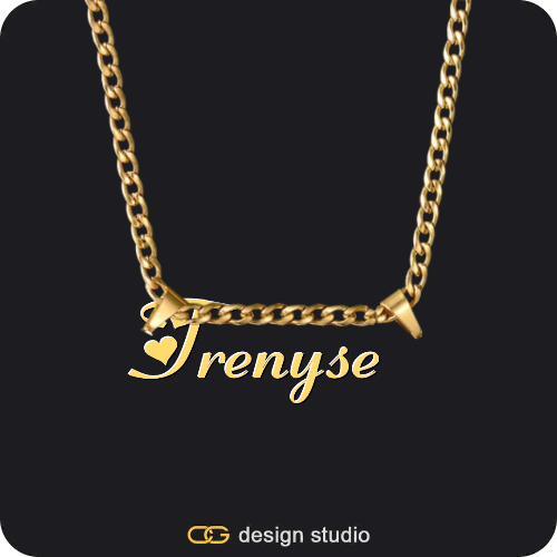The Essential Name Necklace,Chain Upgrade - 4mm Curb