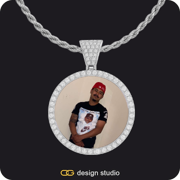 Drip Letter - A / Silver,Custom Photo Pendant