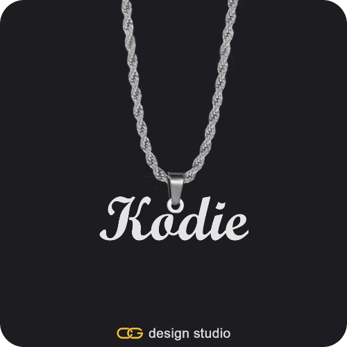 The Essential Name Necklace: Looped,Chain Upgrade - Rope