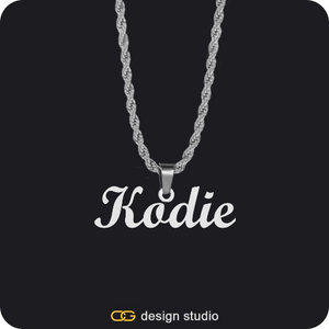 The Essential Name Necklace: Looped,Chain Upgrade - Rope