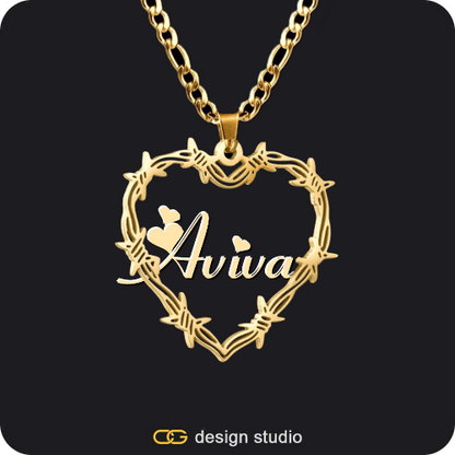 Bichota Heart Name Necklace,Chain Upgrade - Figarro,Custom Photo Pendant,Chain Upgrade - Tennis