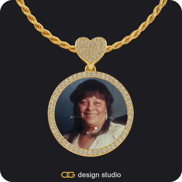 Baguette Letter - W / Gold,Custom Charm-Top Photo Pendant