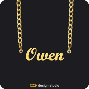 The Essential Name Necklace,Chain Upgrade - 4mm Curb