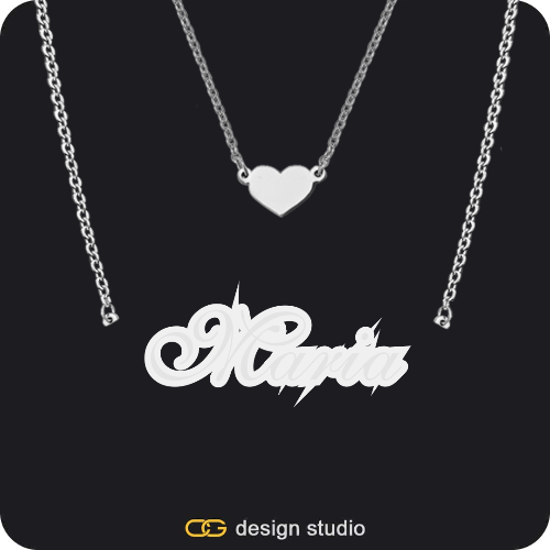 Bubble Letter - A / Gold,The Spotlight Double Plated Name Necklace