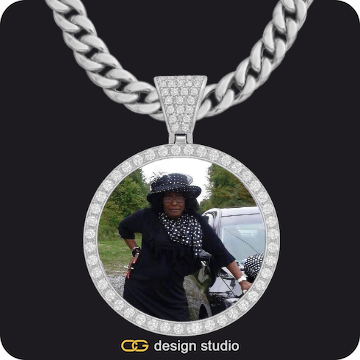 Baguette Letter - B / Gold,Custom Photo Pendant,Chain Upgrade - 10mm Cuban