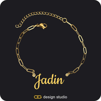 The Essential Name Necklace,Chain Upgrade - 4mm Curb,The Essential Name Bracelet