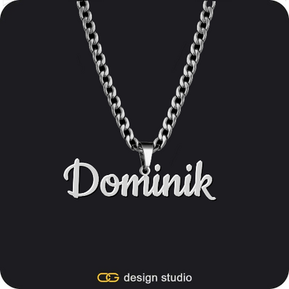 The Essential Name Necklace,Chain Upgrade - 4mm Curb,The Essential Name Bracelet