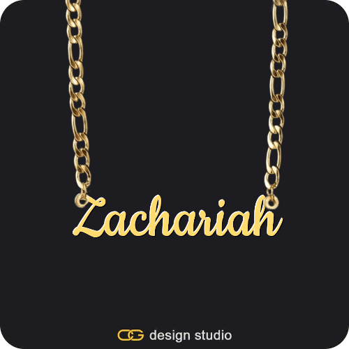 Bubble Letter - Z / Gold,The Essential Name Necklace,Chain Upgrade - Figarro