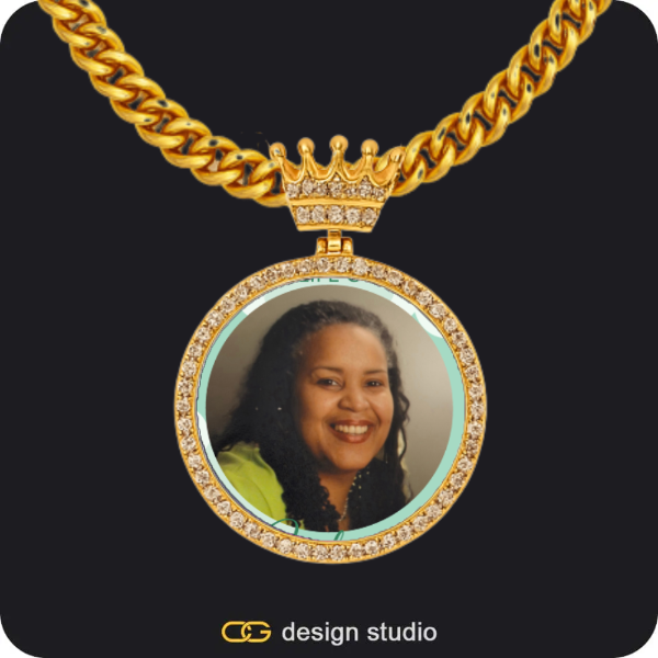 Custom Charm-Top Photo Pendant,Chain Upgrade - 5mm Cuban