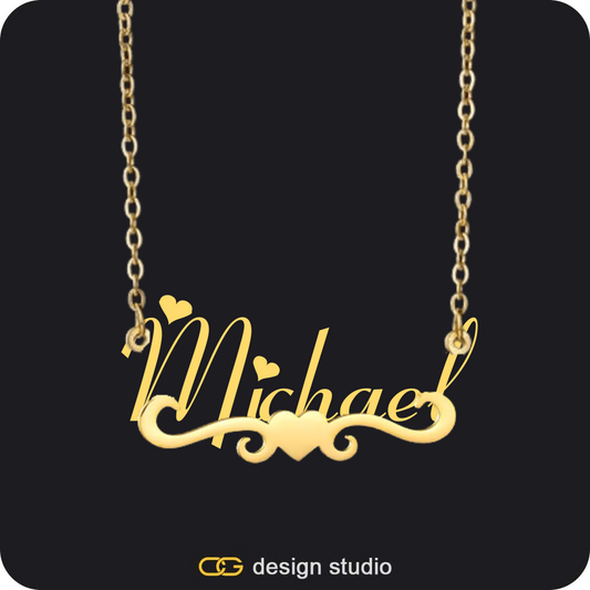 The Essential Name Necklace: Underline,Chain Upgrade - Classic Loop
