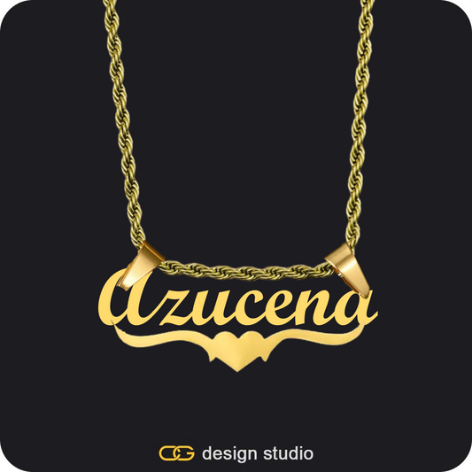 The Essential Name Necklace: Underline,Chain Upgrade - Rope