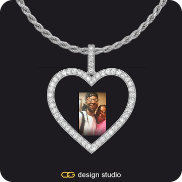 Arial Letter - A / Gold,Custom Photo Pendant