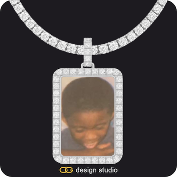 Baguette Letter - A / Gold,Custom Photo Pendant,Pendant Upgrade - Rectangle Pendant,Chain Upgrade - Tennis