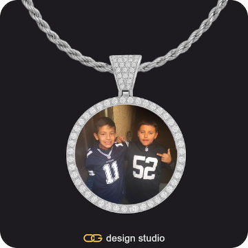 Bubble Letter - R / Gold,Custom Photo Pendant