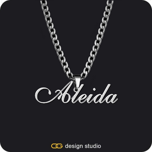 The Essential Name Necklace,Chain Upgrade - 4mm Curb