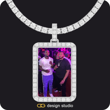 Drip Letter - A / Gold,Custom Photo Pendant,Pendant Upgrade - Rectangle Pendant,Chain Upgrade - Tennis