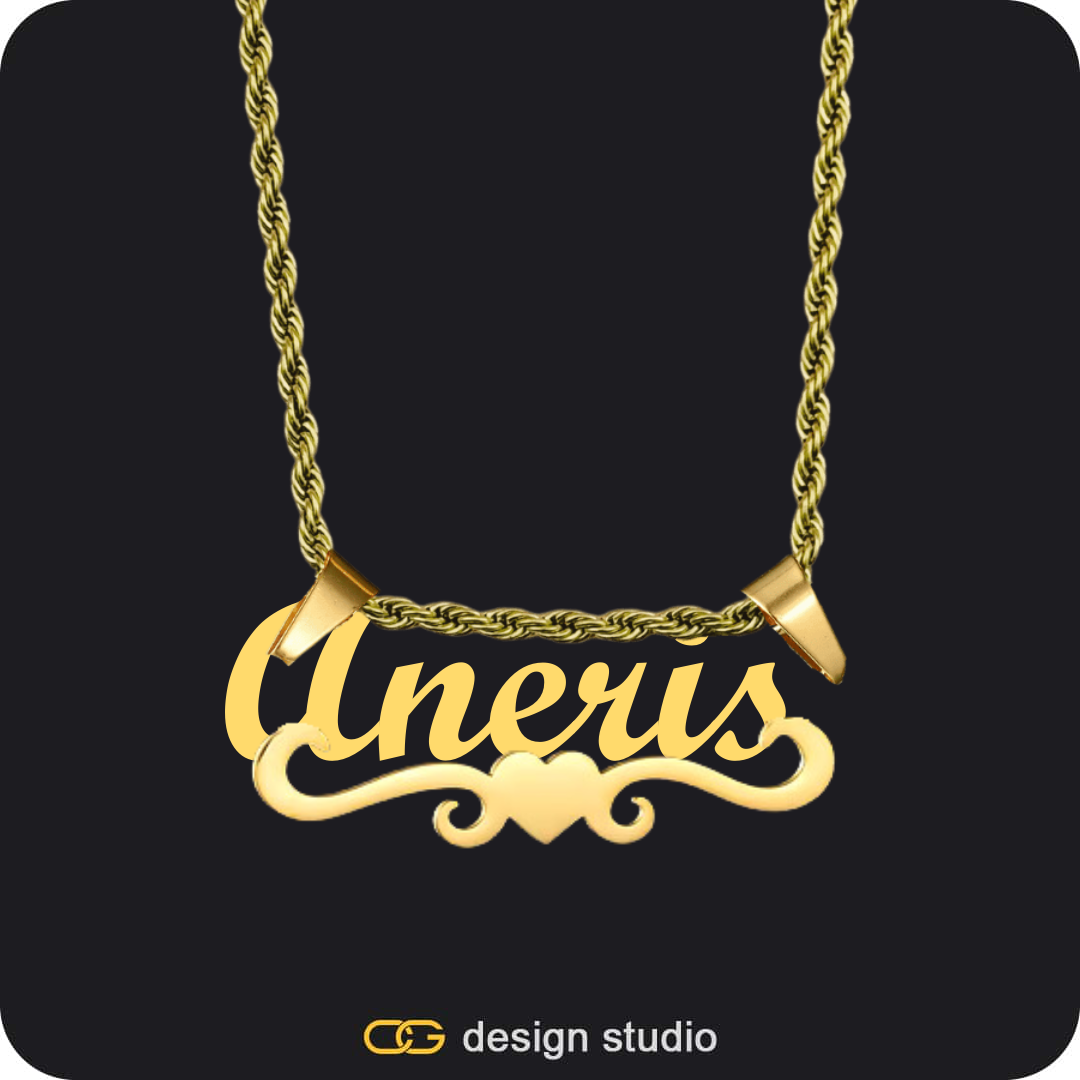 The Essential Name Necklace: Underline,Chain Upgrade - Rope