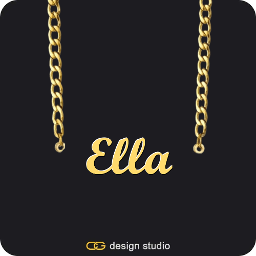 The Essential Name Necklace,Chain Upgrade - 4mm Curb