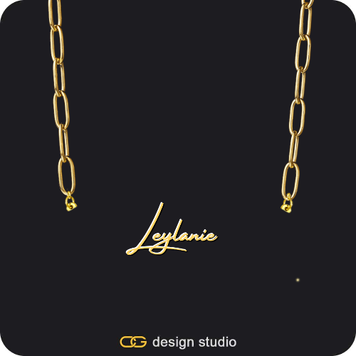 The Rosebud Underlined Name Necklace - Silver,The Premier Script Name Necklace,The Essential Name Necklace: Double Layer