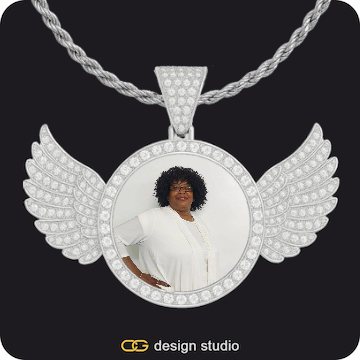 Custom Photo Pendant,Pendant Upgrade - Wings Pendant