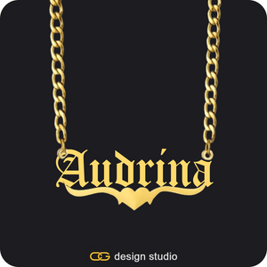 The Essential Name Necklace: Underline,Chain Upgrade - 4mm Curb