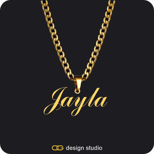 The Essential Name Necklace: Looped,Chain Upgrade - 4mm Curb