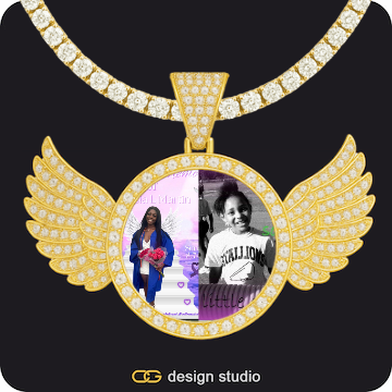 Custom Photo Pendant,Pendant Upgrade - Wings Pendant,Chain Upgrade - Tennis