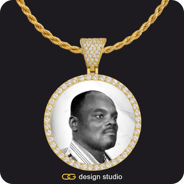 Custom Photo Pendant,Arial Letter - L / Gold