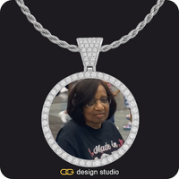 Custom Photo Pendant,Custom Photo Pendant - Gold / Circle (4 cm) / Cuban (5mm),Custom Photo Pendant - Gold / Circle (4 cm) / Rope