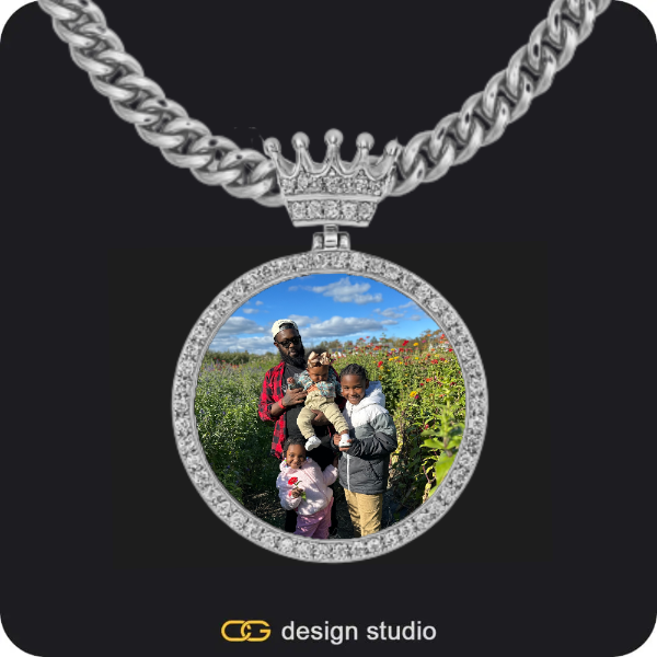 Custom Charm-Top Photo Pendant,Chain Upgrade - 5mm Cuban